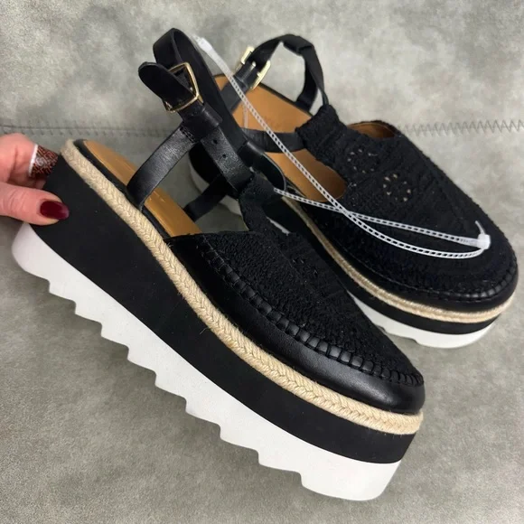 NWT Free People Morning In Mykonos Crochet Platform Wedge Espadrilles Sz 10